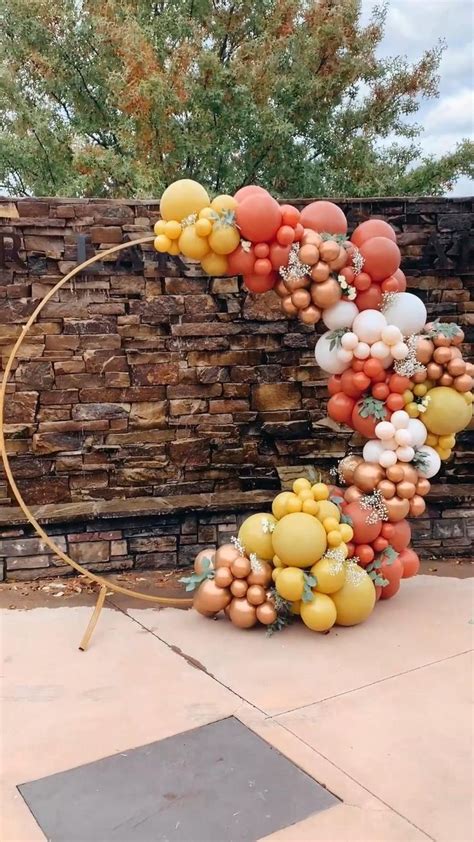 fall color balloon arch|More.